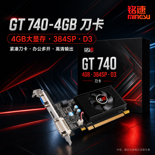 铭速 GT740 4G 光影者 GDDR5 独立显卡 台式机电脑 老电脑升级游戏办公显卡