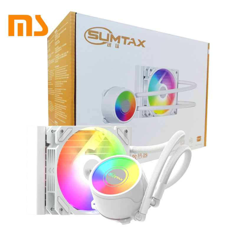 SUMTAX ชุดน้ำระบบปิด Tsunami 120 240 360 Unlimited Deep Space Lighting ARGB Multi-platform CPU Liquid Cooler รับประกันสินค้า 2 ปี White