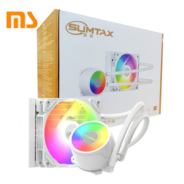 SUMTAX ชุดน้ำระบบปิด Tsunami 120 240 360 Unlimited Deep Space Lighting ARGB Multi-platform CPU Liquid Cooler รับประกันสินค้า 2 ปี White