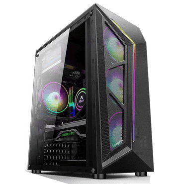 Qihangzhe V8 computer case desktop DIY full side transparent RGB gaming water cooling ATX case