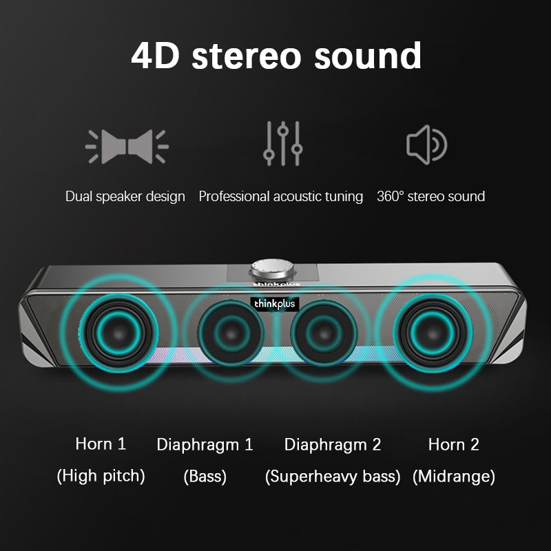 Lenovo Bluetooth Speaker ลำโพงคอมพิวเตอร์ ARGB Bluetooth Speaker