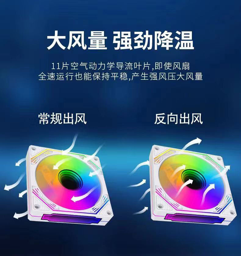 魔镜第四代电脑风扇12cmARGB散热风扇温控神光主板同步静音风扇