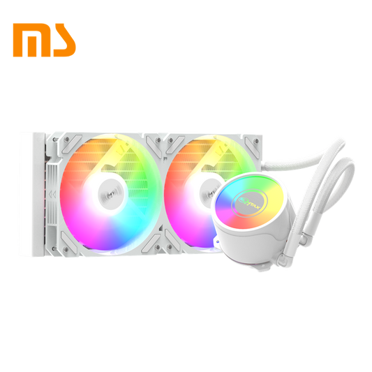 SUMTAX ชุดน้ำระบบปิด Tsunami 240 360 Unlimited Deep Space Lighting ARGB Multi-platform CPU Liquid Cooler รับประกันสินค้า 2 ปี White