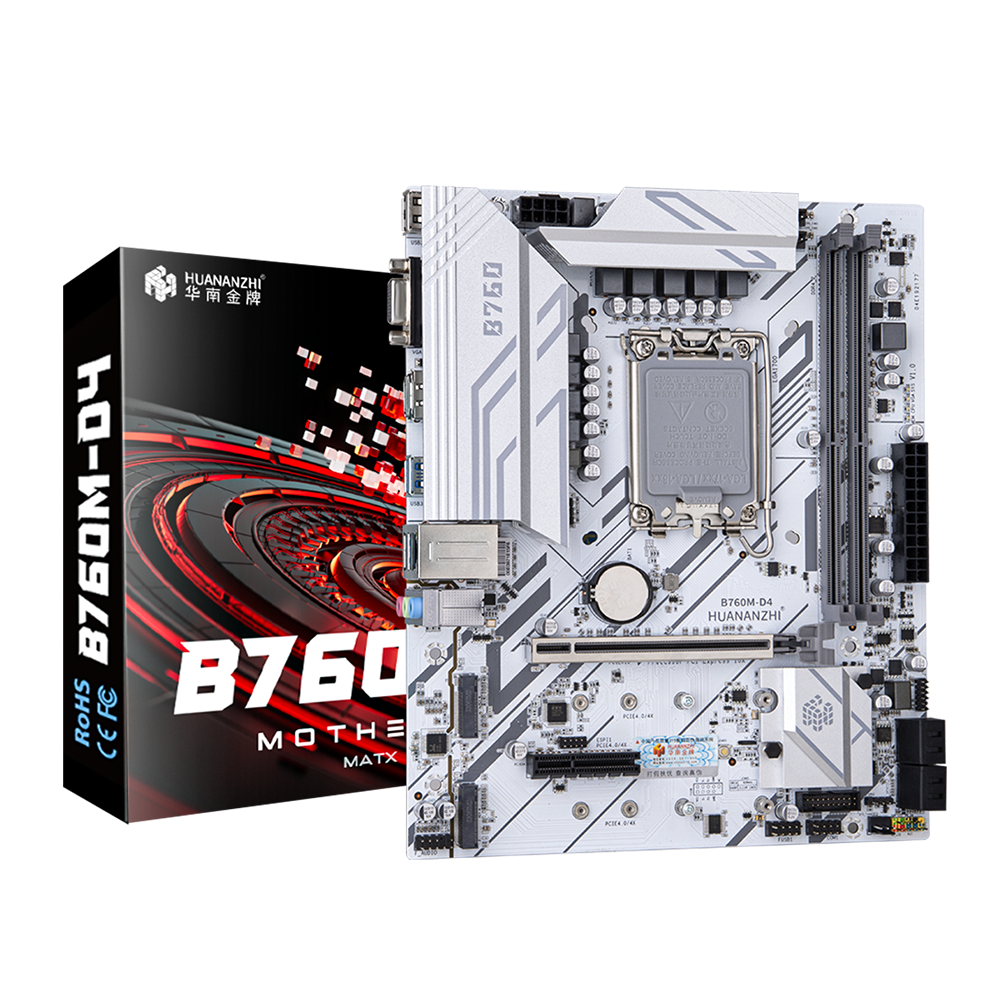 Hua Nan B760M-D4 LGA1700 motherboard 白色