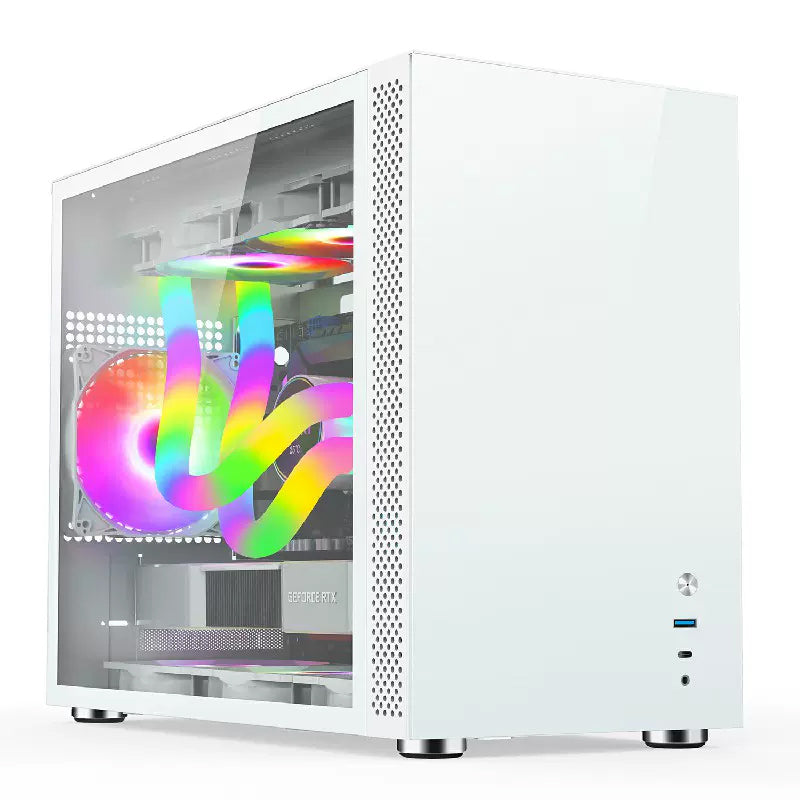 Sumtax/迅泰VP600铝合金机箱海景房电脑台式主机M-ATX支持360水冷风扇迷你电脑机箱