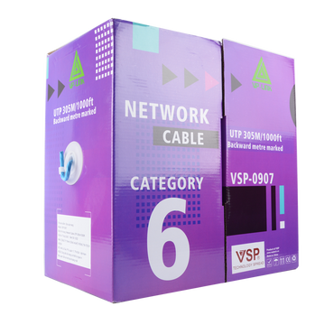 สายแลน LAN CAT6 UTP Cable (305m) LINK (US-9106A-1) ความยาว 305 เมตร (ภายในอาคารสีฟ้า) สายไฟยาวตามจริง!!