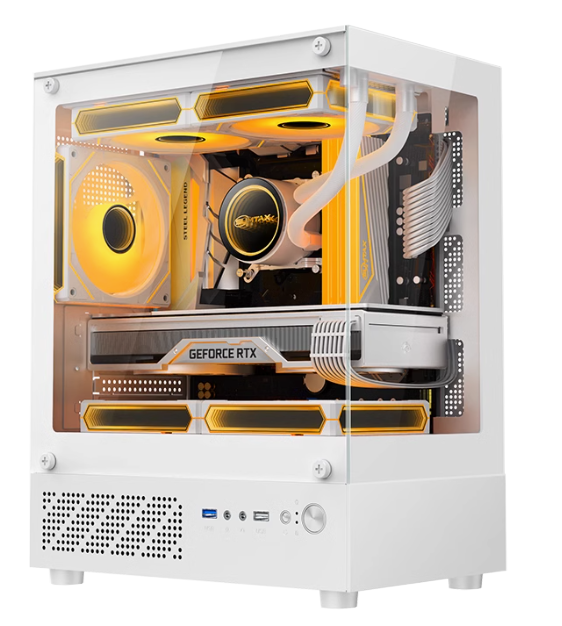 维纳斯M240海景房机箱全景无立柱电脑台式机matx侧透240水冷