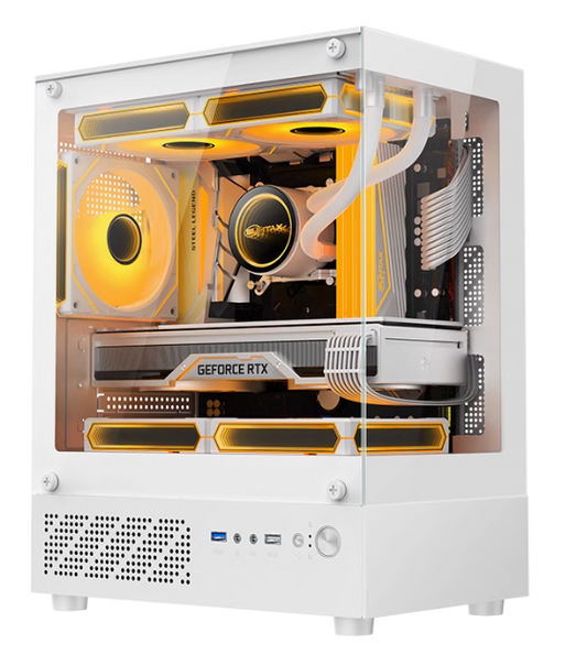 维纳斯M240海景房机箱全景无立柱电脑台式机matx侧透240水冷