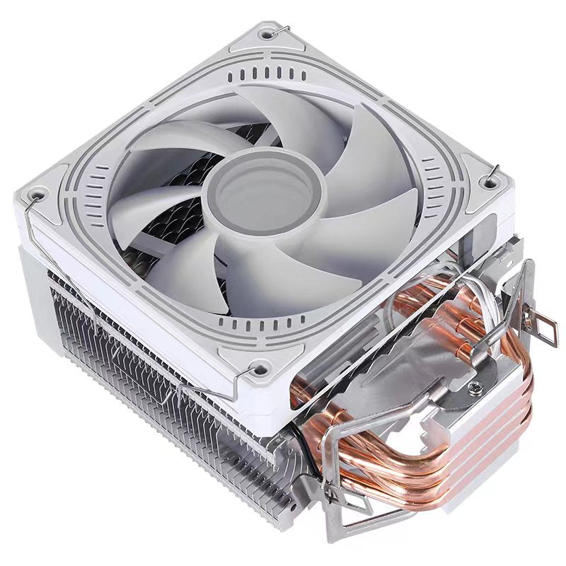 Prism Black ARGB Dual Fan 4 Heat Pipe Top Cover Illuminated CPU Cooler Available in Black and White