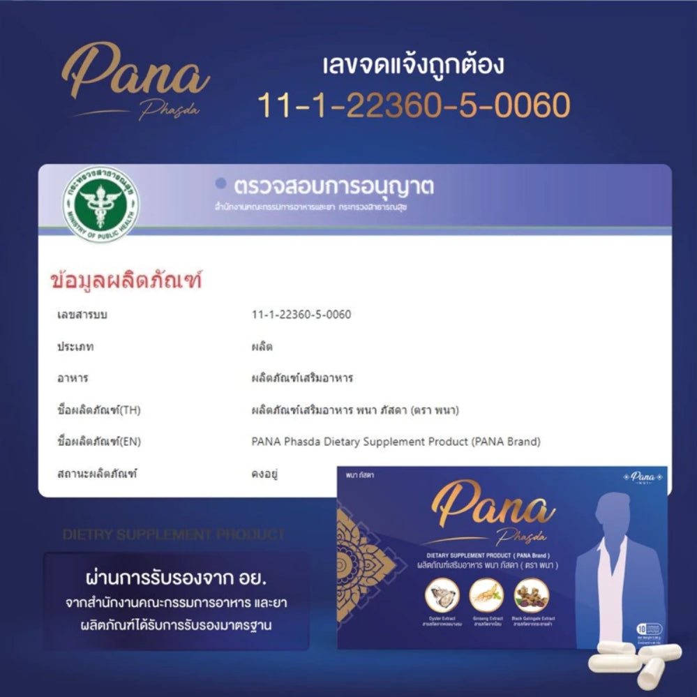 อาหารเสริมสุขภาพทางเพศไทย พนาพัสดา ยาจีนโบราณ ยาโป๊ ยาเป็นกลาง ผลิตภัณฑ์เสริมอาหารป้องกันต่อมลูกหมากโต 10 แคปซูล