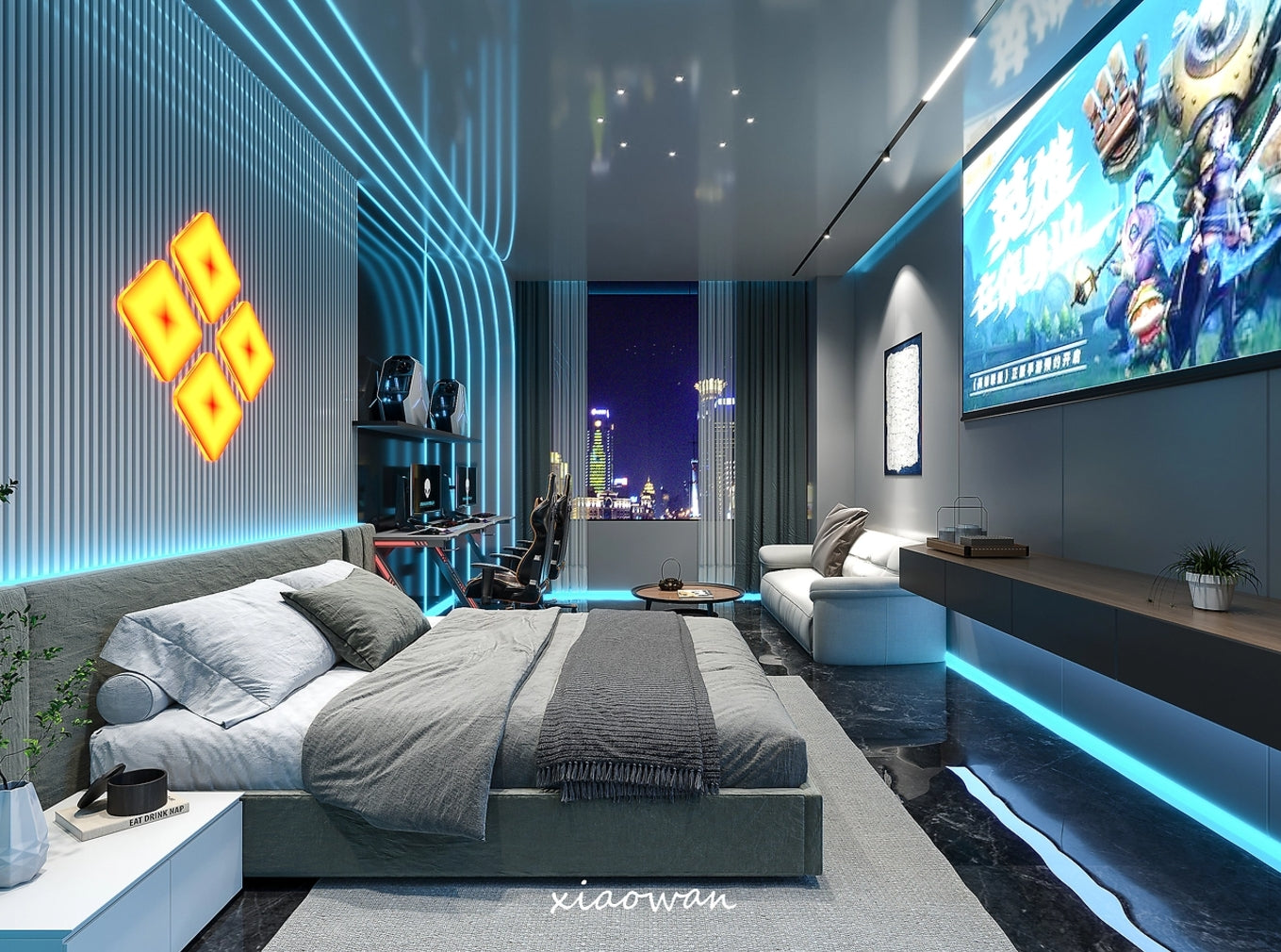 泰国电竞酒店工程,网吧工程,搭配装修泰国AI酒店