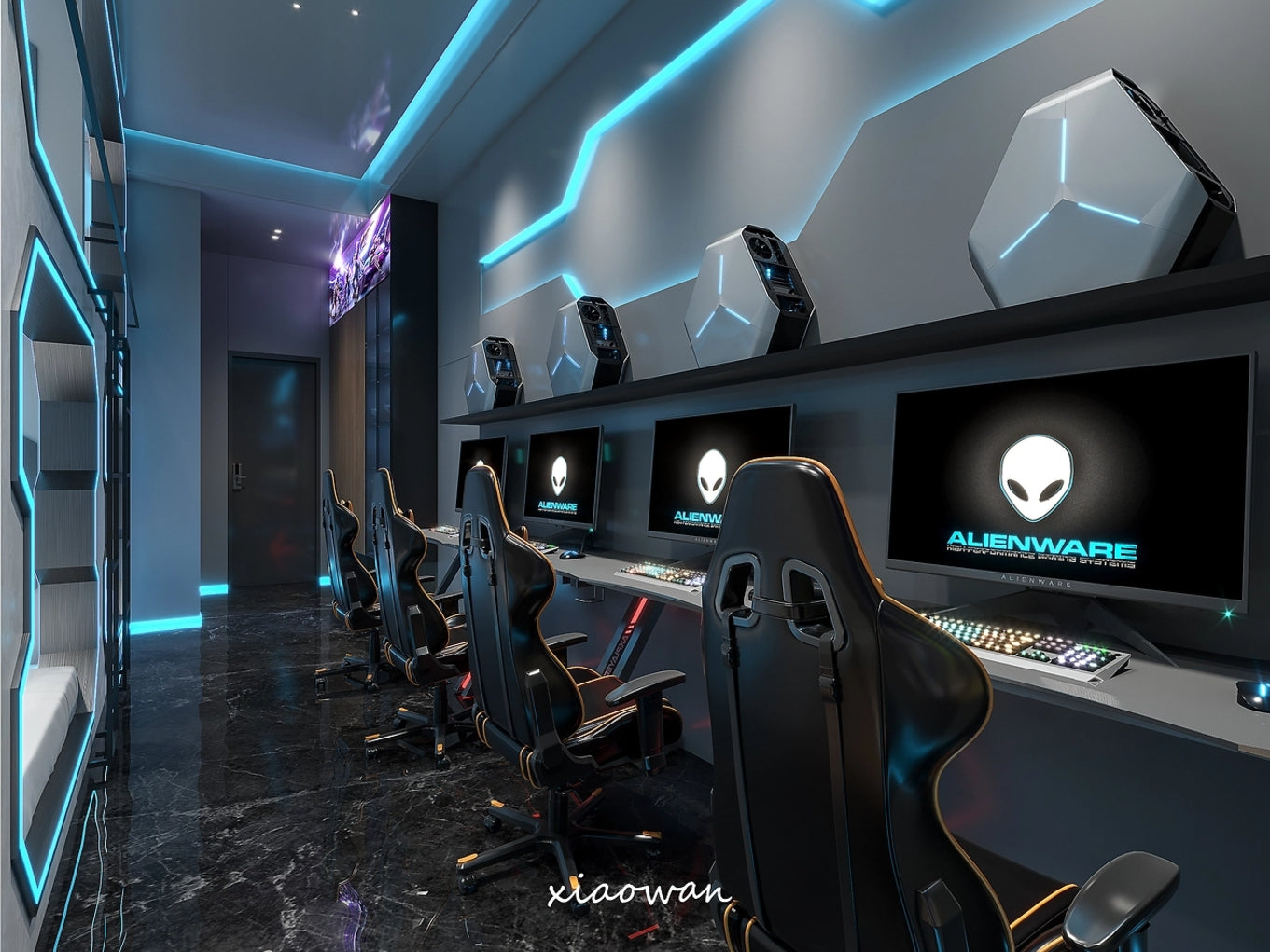 泰国电竞酒店工程,网吧工程,搭配装修泰国AI酒店