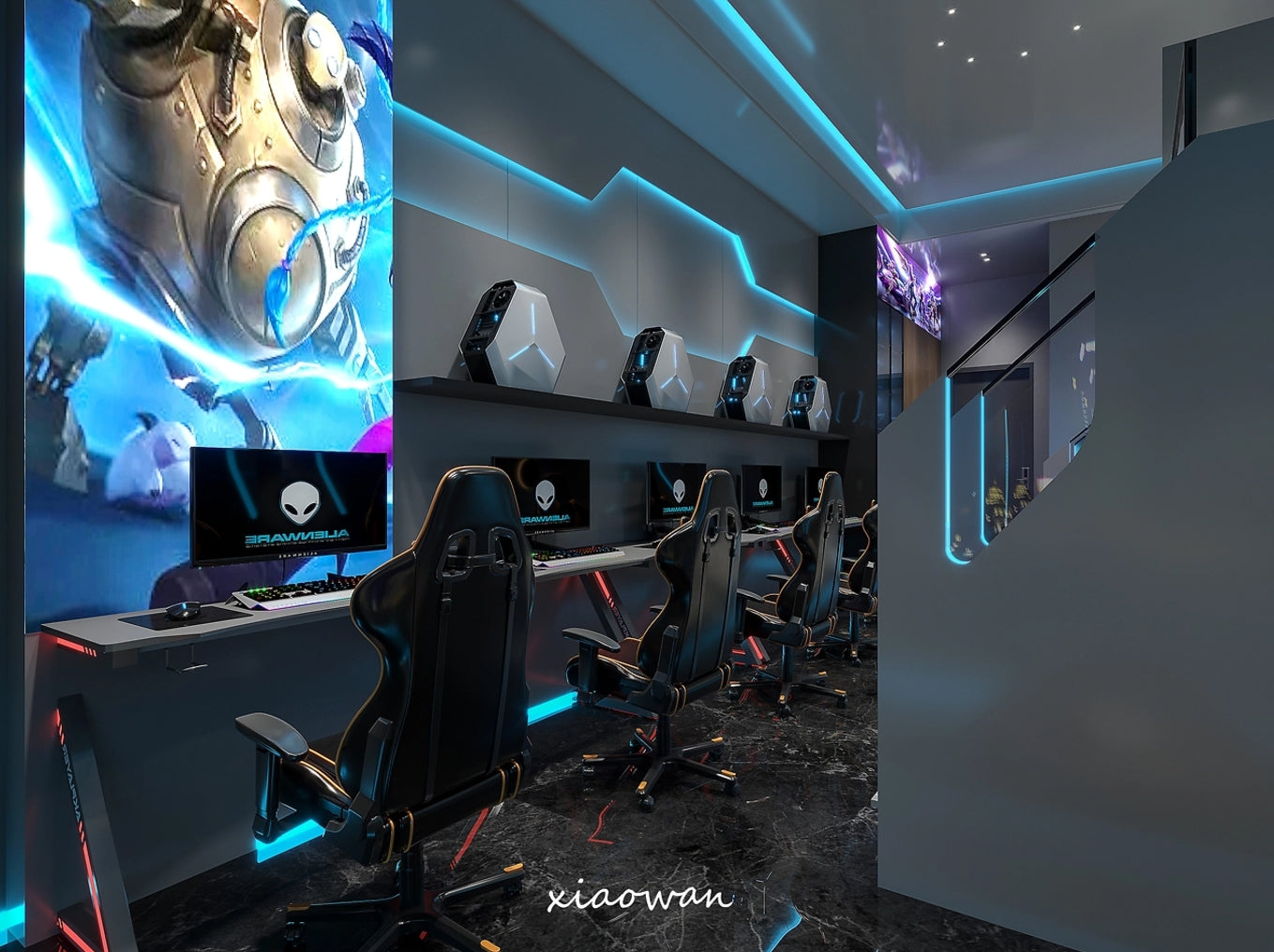 泰国电竞酒店工程,网吧工程,搭配装修泰国AI酒店