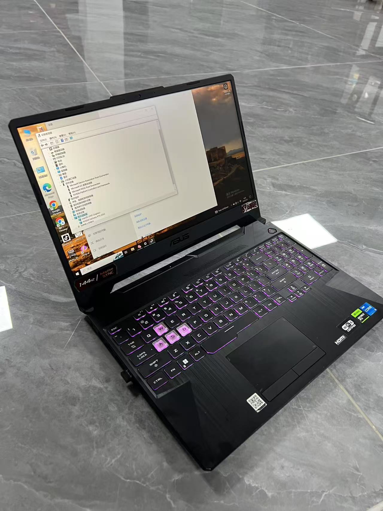 二手笔记本 华硕飞行堡垒9(i5 11400H/16GB/512GB/RTX2050第十一代英特尔酷睿i5,RTX3050 4G独显,144Hz电竞屏,背光键盘 泰国曼谷现货有2台