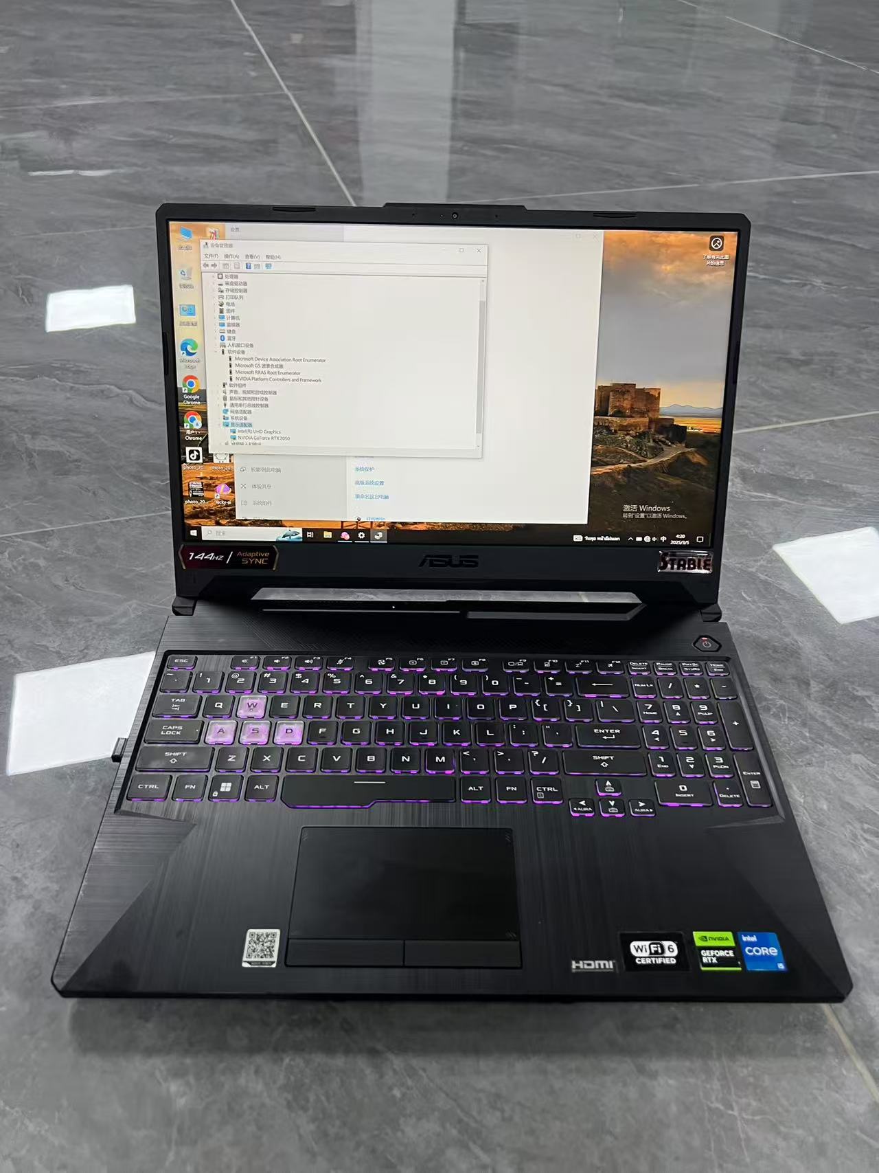 二手笔记本 华硕飞行堡垒9(i5 11400H/16GB/512GB/RTX2050第十一代英特尔酷睿i5,RTX3050 4G独显,144Hz电竞屏,背光键盘 泰国曼谷现货有2台