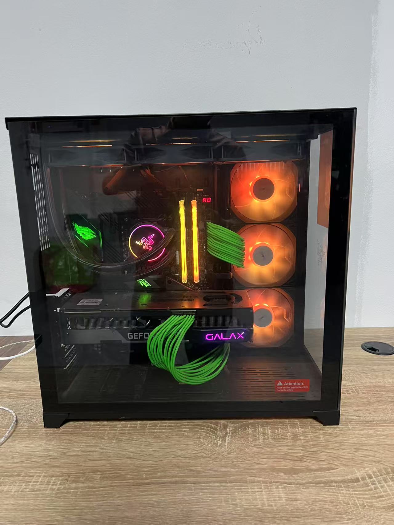 二手准新机 雷蛇版包豪斯o11酷睿i9-11900K 影驰RTX3080TI 12G RAM 32G WD2T 雷蛇360水冷 包豪斯海景房