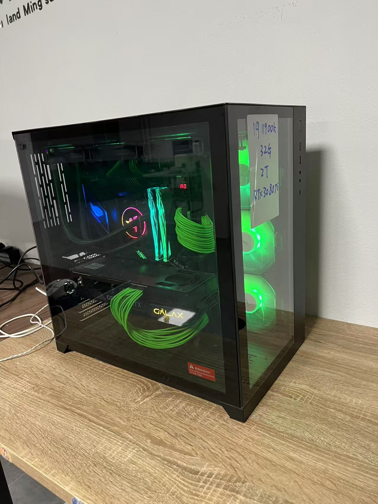 二手准新机 雷蛇版包豪斯o11酷睿i9-11900K 影驰RTX3080TI 12G RAM 32G WD2T 雷蛇360水冷 包豪斯海景房