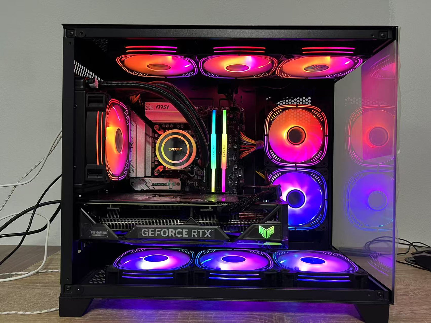 i7-14700F DDR4 6400 32G 1TB 微星B760 华硕天选RTX4070TI S 海景房X3电脑主机+可选择34英寸外星人全套