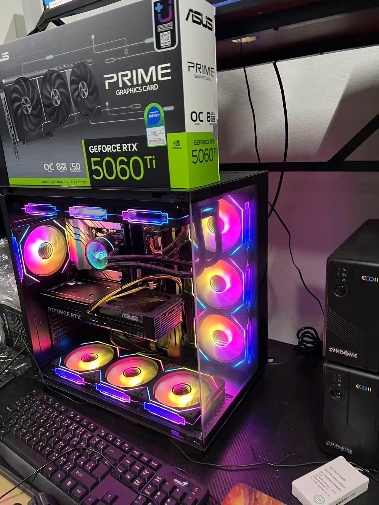 15-14600KF 32GB 华硕 B760M 1TB 华硕RTX5060TI 8G AI直播游戏电脑主机