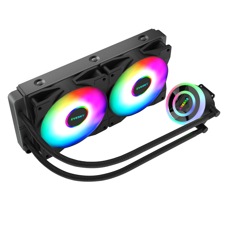 EVESKY ARGB Shenguang 240 all-in-one water cooling radiator set desktop computer CPU water cooling fan、