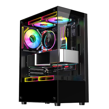 EVESKY全景房SE电脑机箱桌面机箱ATX白色侧面透明无柱鱼缸电脑机箱小MINI电脑机箱