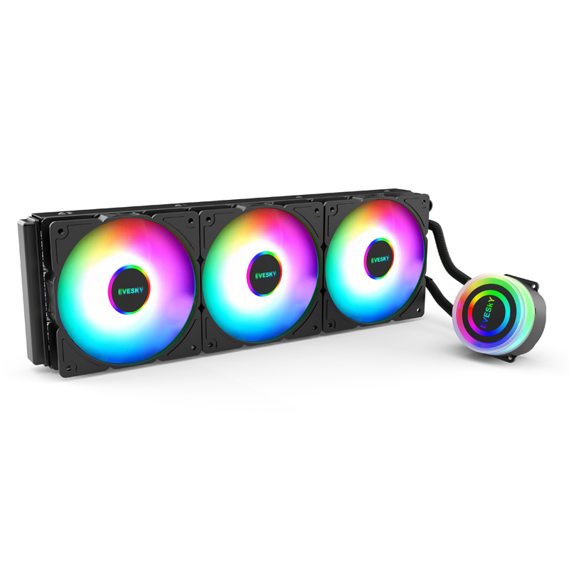 EVESKY ARGB Shenguang 240 all-in-one water cooling radiator set desktop computer CPU water cooling fan、