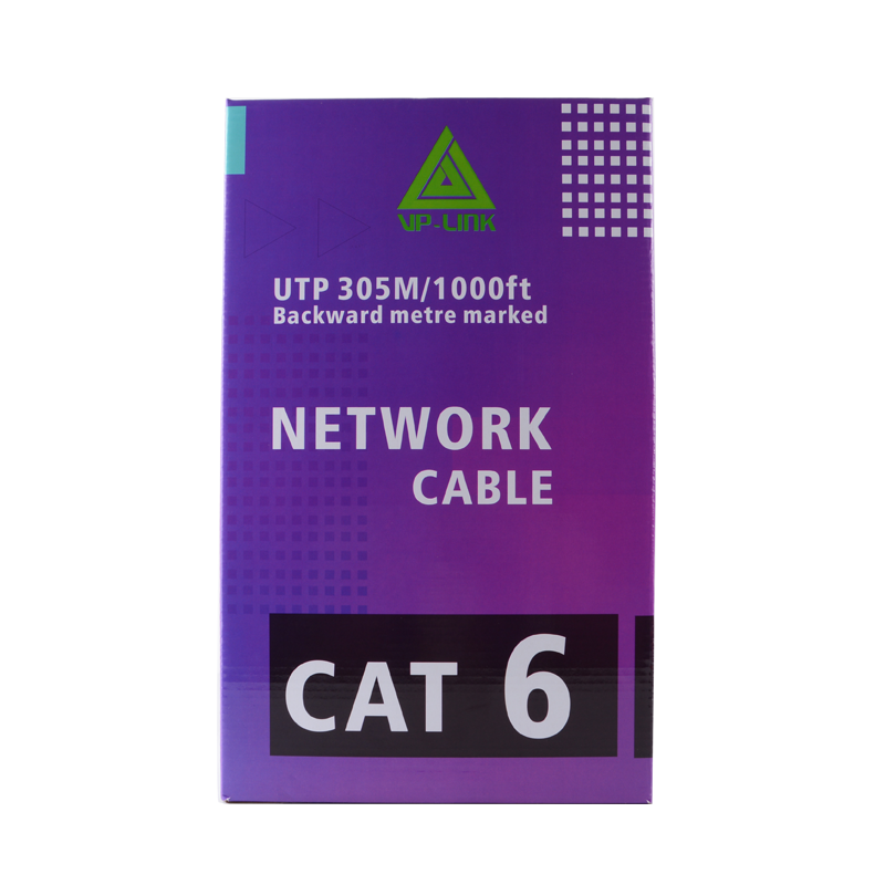 สายแลน LAN CAT6 UTP Cable (305m) LINK (US-9106A-1) ความยาว 305 เมตร (ภายในอาคารสีฟ้า) สายไฟยาวตามจริง!!