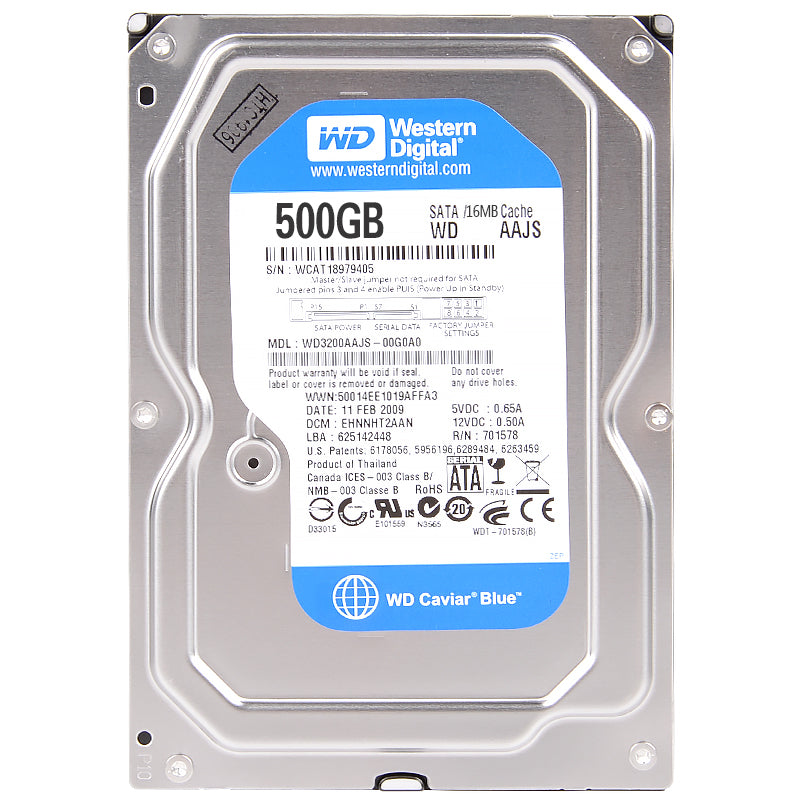 Western Digital 500GB mechanical hard drive 7200 rpm 64MB