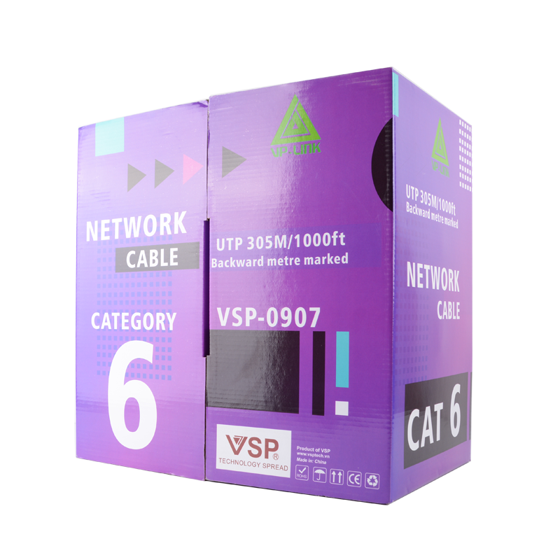 สายแลน LAN CAT6 UTP Cable (305m) LINK (US-9106A-1) ความยาว 305 เมตร (ภายในอาคารสีฟ้า) สายไฟยาวตามจริง!!