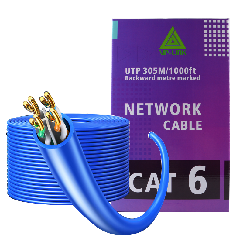สายแลน LAN CAT6 UTP Cable (305m) LINK (US-9106A-1) ความยาว 305 เมตร (ภายในอาคารสีฟ้า) สายไฟยาวตามจริง!!