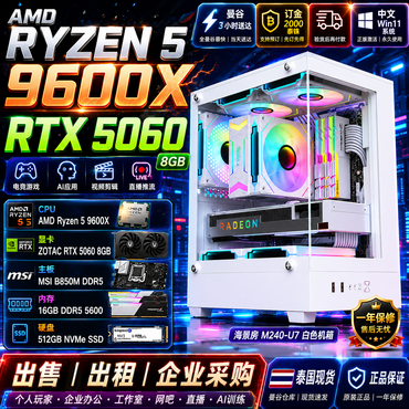 高性能游戏电脑主机 AMD Ryzen 5 9600X + RTX 5060|电竞游戏|AI绘图|支持出租与出售