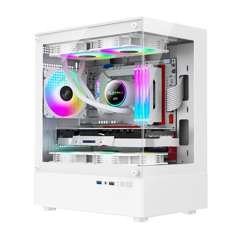 玄武MINI海景房电脑机箱台式机matx玻璃侧透游戏机箱