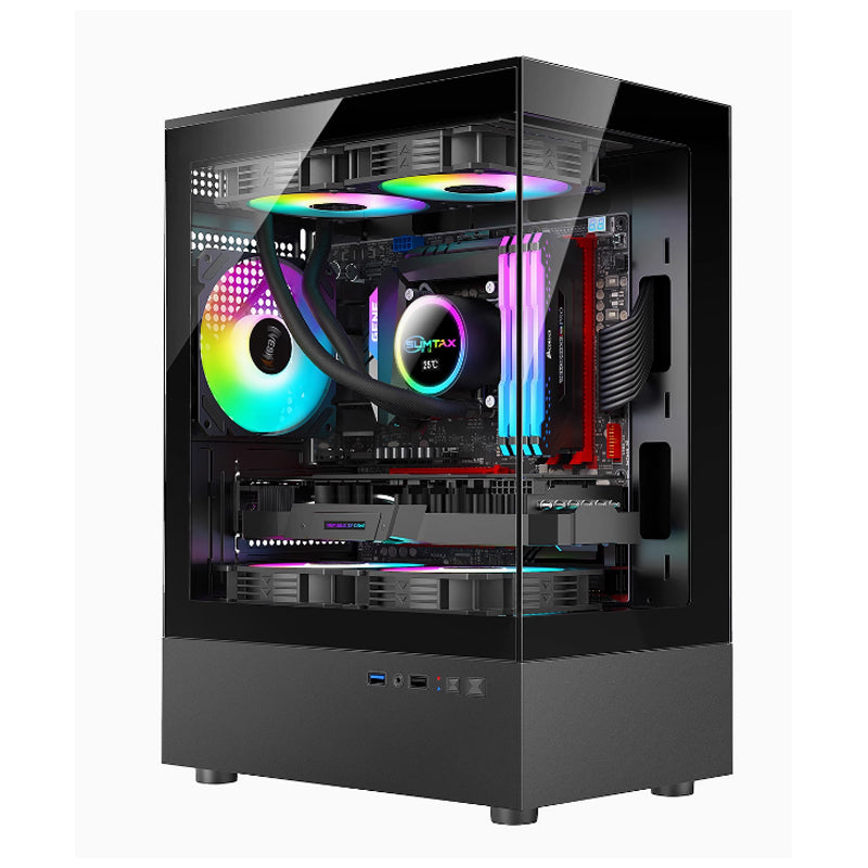 玄武MINI海景房电脑机箱台式机matx玻璃侧透游戏机箱