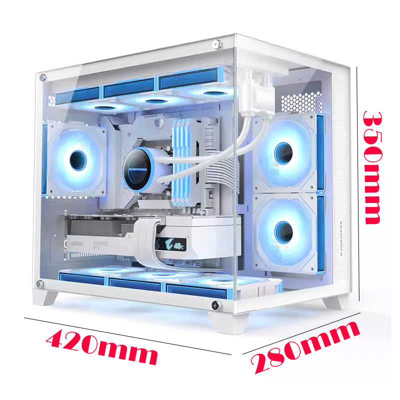 积至EVESKY 新锐X3海景房电脑机箱m-atx 支持360水冷