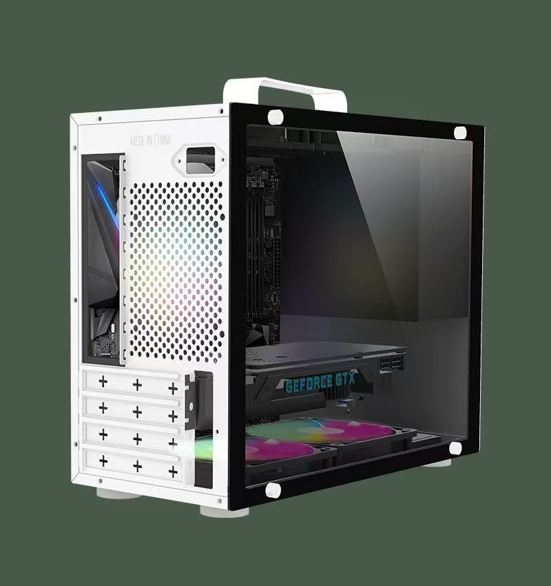 H7 MINI 海景房电脑机箱|便携提手设计|MATX / ITX|支持330mm显卡|白色电竞机箱|高风道散热