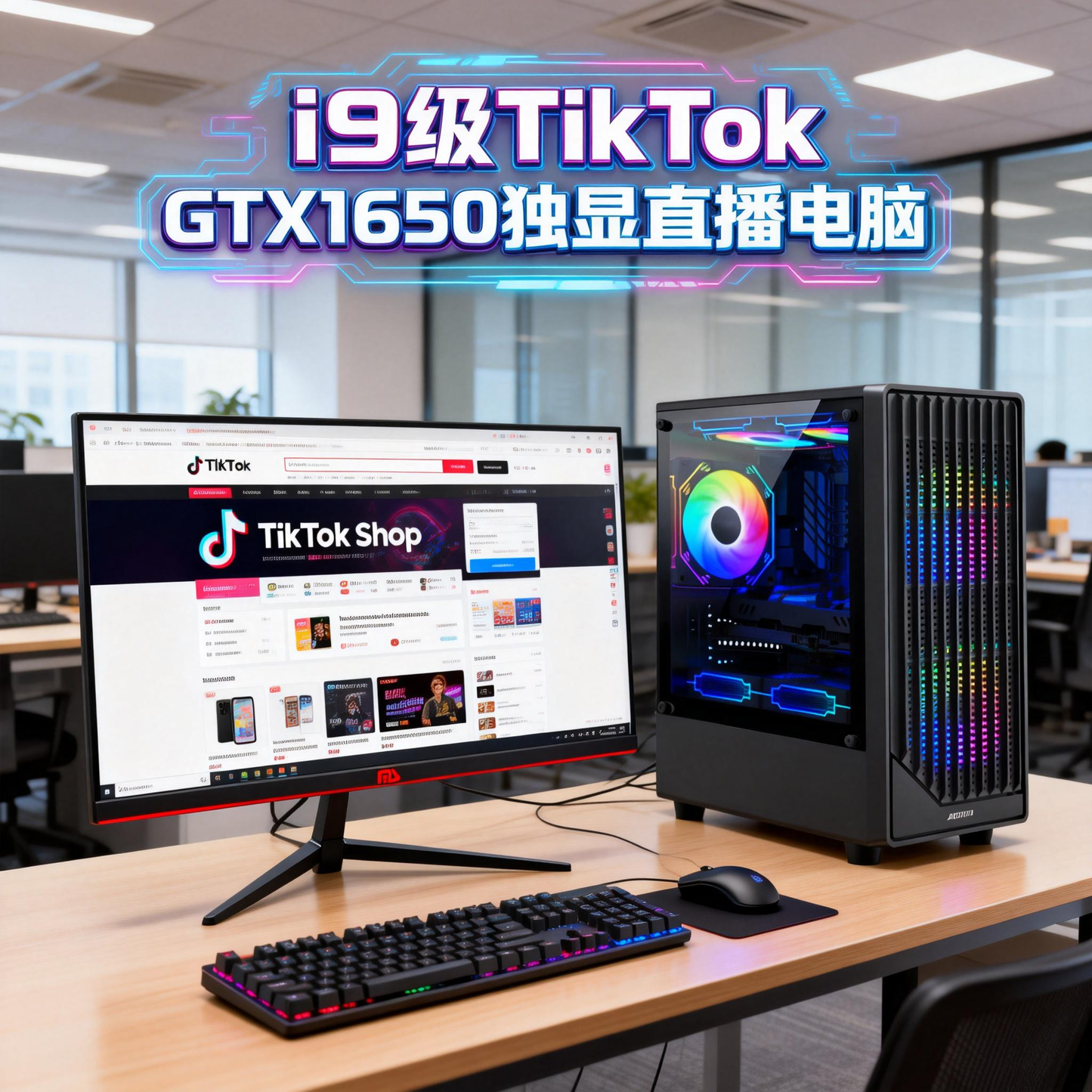 Ten-core twenty-thread Intel i9-level 2660V2 16G RAM 628G SSD GTX1650 4G Gaming Graphics Card 24-27 inch E-commerce Direct PC Gaming PC