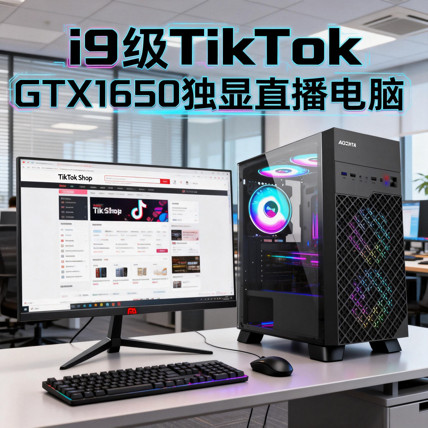 i9-level V3 2673v3, 16GB RAM, 128GB + 500GB SSD, dedicated graphics card, 27-inch/32-inch TIKTIK e-commerce/office computer
