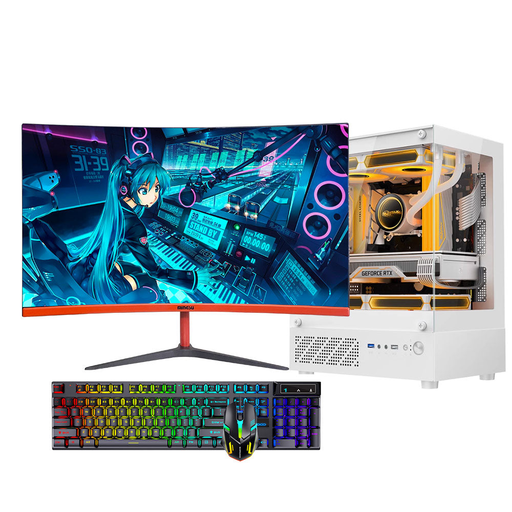 24 英寸全景房 144HZ Intel® i3-10100F 处理器四核八线程 DDR4 16GB SSD 1TB 独立显卡 GTX1030 第十代游戏电脑