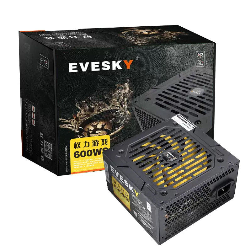 EVESKY computer power supply desktop power supply 600WS computer host power supply rated 400W graphics card power supply