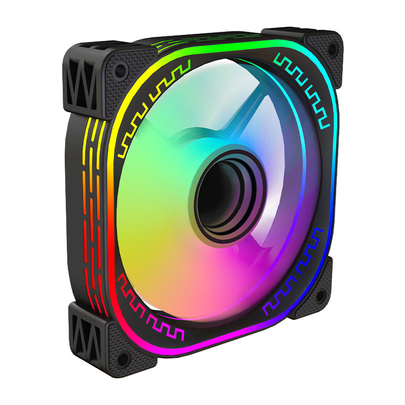 Prism 12CM chassis cooling fan AURA Shenguang synchronous 5V3-pin ARGB Symphony PWM temperature control silent fan MSI motherboard chassis fan