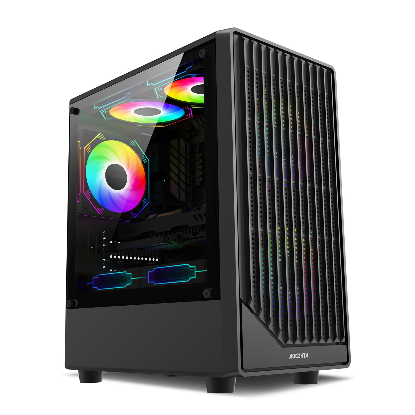 AOCZHTA 爆破手 MATX电竞电脑机箱 散热网孔面板 侧透玻璃 支持M-ATX/ITX主板 USB3.0 电竞DIY台式机机箱