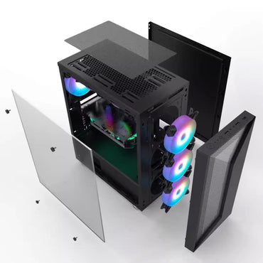 X99 双通王E-ATX/ATX/M-ATX/ITXI游戏电脑透明玻璃ARGB灯光同步电脑机箱