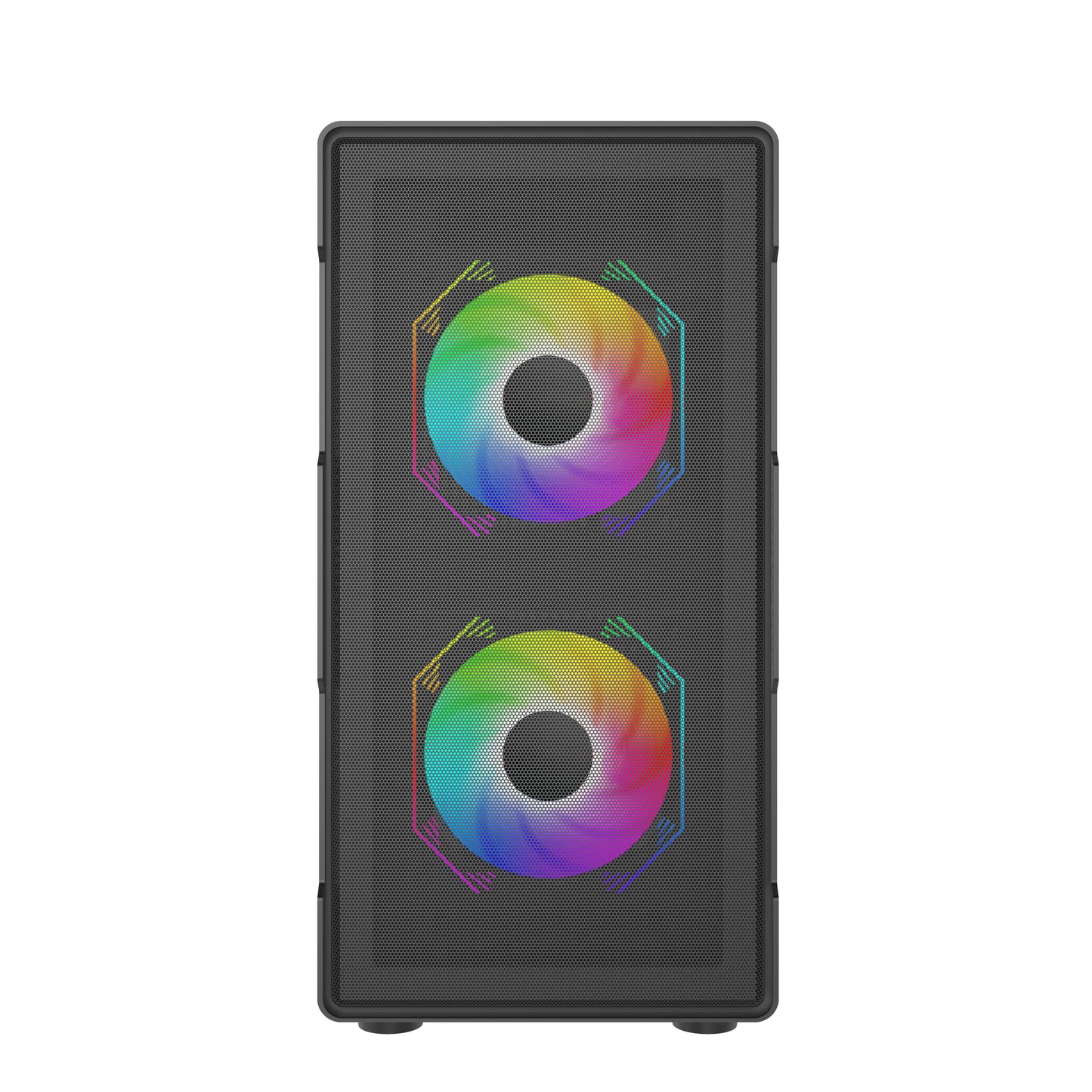 AOCZHTA 砾光 MATX电竞电脑机箱 铁网散热侧透机箱 支持M-ATX/ITX主板 USB3.0 支持280mm显卡 DIY游戏机箱 黑色