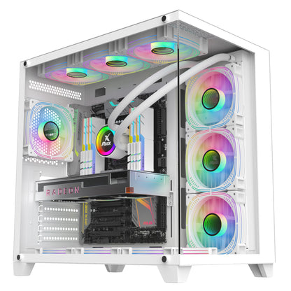 海景房PRO MAX电脑机箱台式机atx主板 支持360水冷机箱 白色