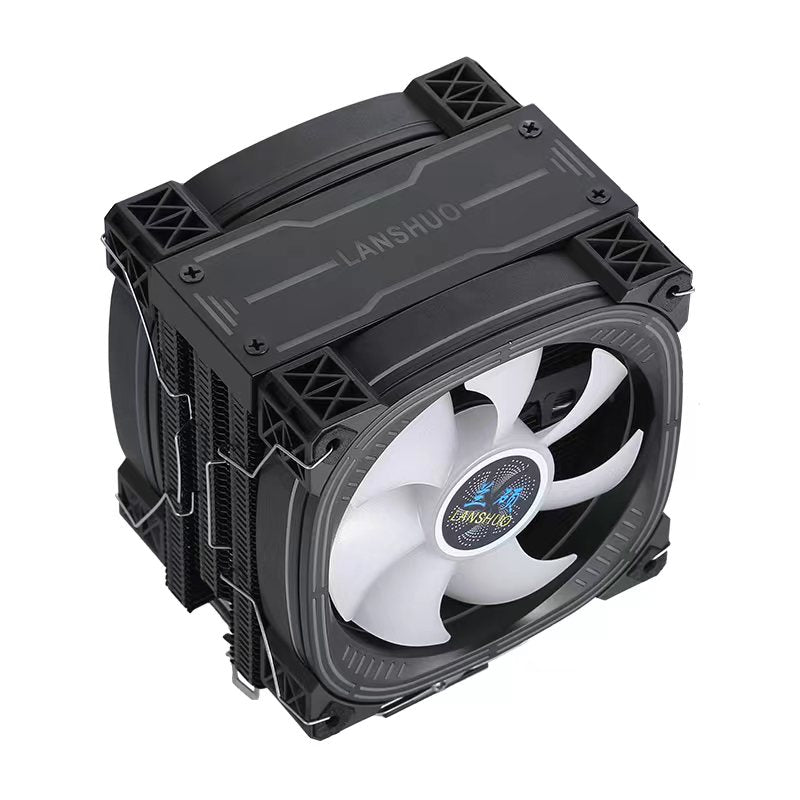 Prism Black ARGB Dual Fan 4 Heat Pipe Top Cover Illuminated CPU Cooler Available in Black and White 