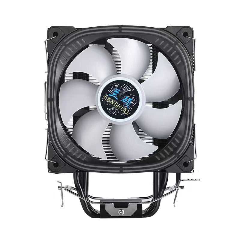 Prism Black ARGB Dual Fan 4 Heat Pipe Top Cover Illuminated CPU Cooler Available in Black and White 
