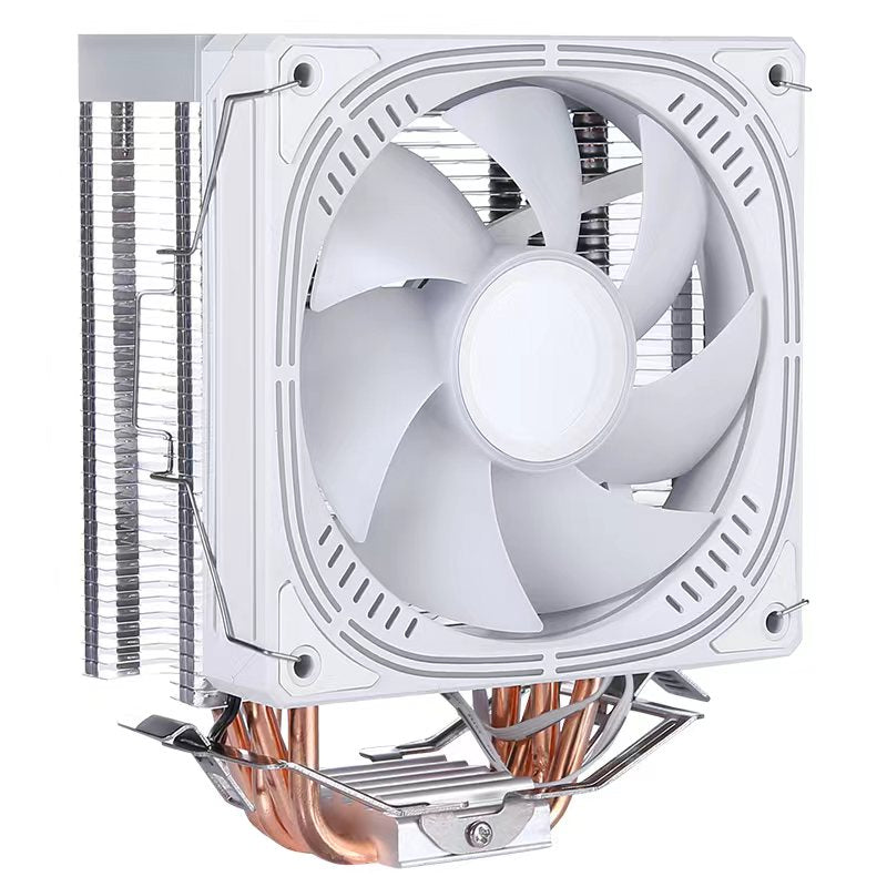 Prism Black ARGB Dual Fan 4 Heat Pipe Top Cover Illuminated CPU Cooler Available in Black and White 