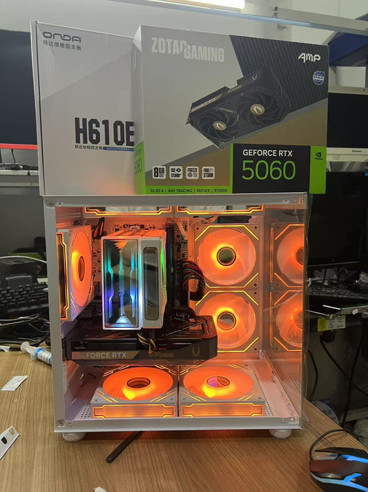 คอมพิวเตอร์โฮสต์เกมสด AI Intel 15-13400F เจนเนอเรชั่นที่ 13 H610 M.2 512G RTX5060 8G 16G