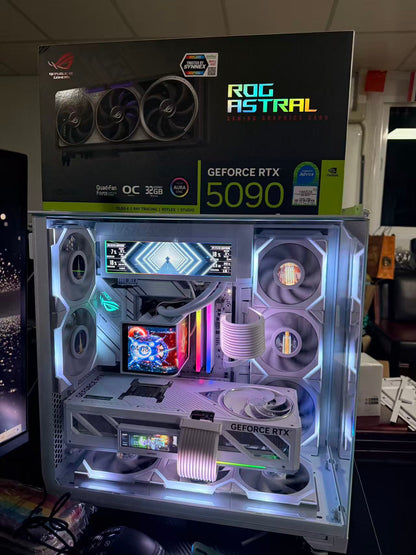 RTX5090D白火神旗舰电脑｜AMD RYZEN 7 9800X3D｜ROG B850-A｜48GB DDR5｜白色海景房电竞AI工作站