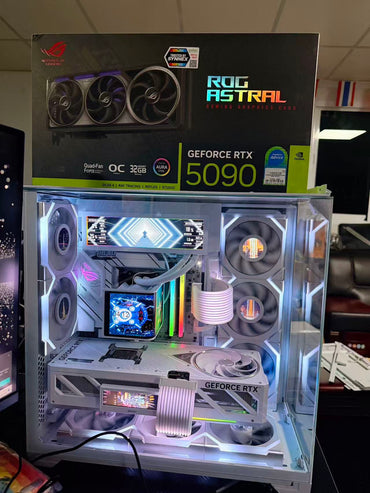 RTX5090D白火神旗舰电脑｜AMD RYZEN 7 9800X3D｜ROG B850-A｜48GB DDR5｜白色海景房电竞AI工作站